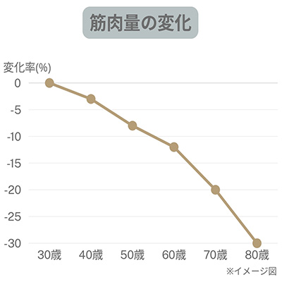 年齢別筋肉量の変化